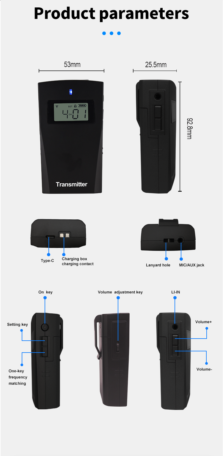 RC9150 High-end 2.4G Wireless Audio/Radio Guide System(图4)