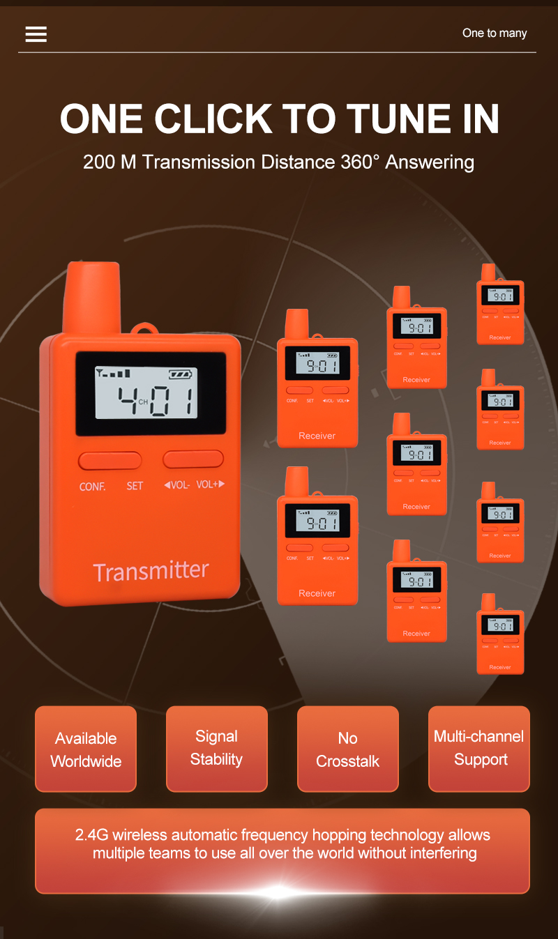 RC2406 80-Channel 2.4G Wireless Tour Guide System(图4)