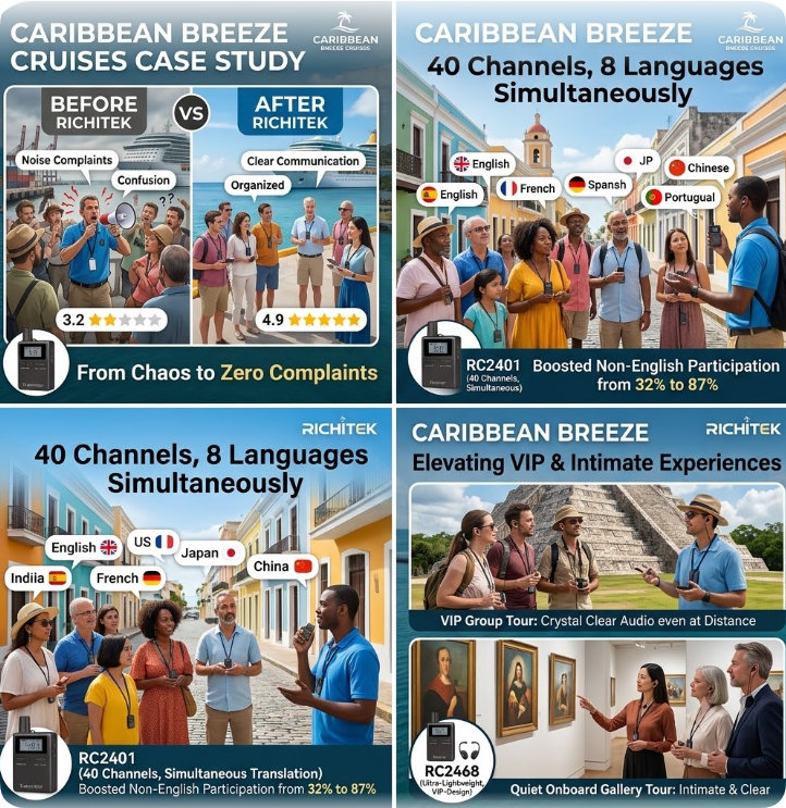 From 3.2 Stars to Zero Complaints: How Caribbean Breeze Cruises Ended Shore Excursion Chaos with a Richitek Wireless Tour Guide System(图1) From 3.2 Stars to Zero Complaints: How Caribbean Breeze Cruises Ended Shore Excursion Chaos with a Richitek Wireless Tour Guide System(图1)