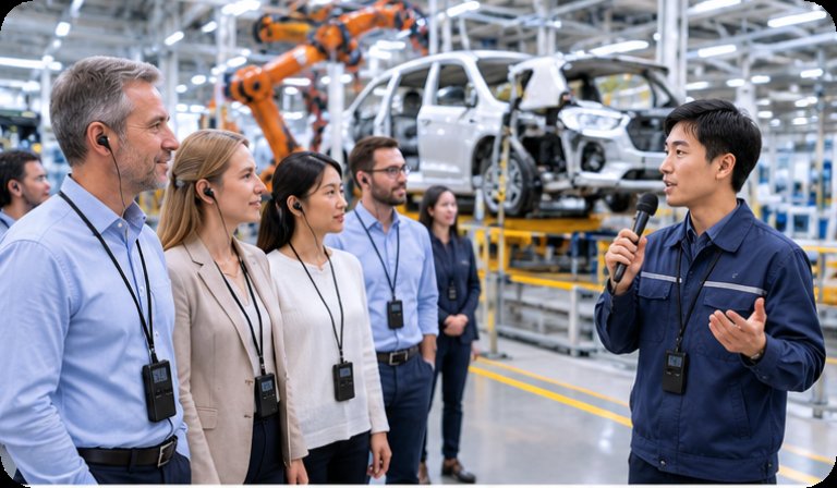 🏆 How a Global Auto Giant Streamlined Factory Tours with a Wireless Tour Guide System: A Real-World Case Study(图2)