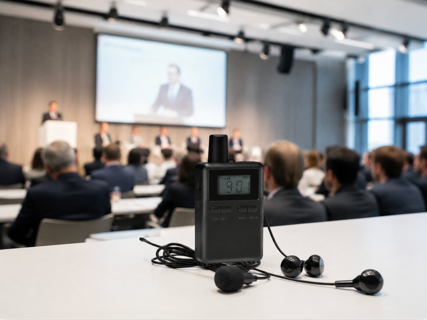 Wireless Audio Guide System for Conference: 50 Channels Multi-Language Boost Meeting Efficiency(图2) Wireless Audio Guide System for Conference: 50 Channels Multi-Language Boost Meeting Efficiency(图2)