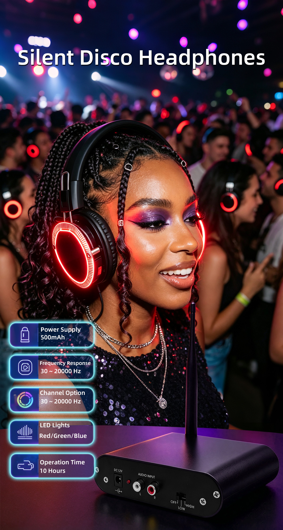 Silent Disco Wireless Headphone Syste(图2) Silent Disco Wireless Headphone Syste(图2)