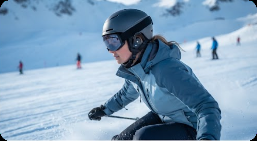 RC2401 wireless tour guide receiver worn by a ski instructor on a snowy slope RC2401 wireless tour guide receiver worn by a ski instructor on a snowy slope