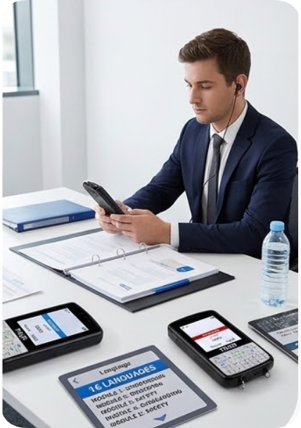 2.8 inch audio guide device showing 16 language selection screen 2.8 inch audio guide device showing 16 language selection screen